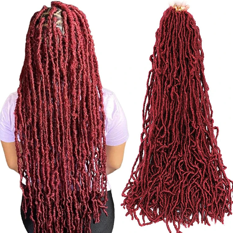 Wholesale Afro Synthetic Soft Locs 36 Inch 14 Inch 24 Inch Blonde Red Soft Locs in Bulk Faux Locs Crochet Hair