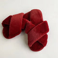 Women's Soft Warm Indoor Fluffy Faux Fur Slippers Cross Strap Cotton Fleece Lining Anti-Slip for Spring Autumn Winter Wholesale MegaBDM
