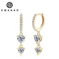 Wholesale New Cool Woman Lab Grown Diamond Earrings Tassel Hoop Huggie Earrings 925 Sterling Silver Ladies Moissanite Earrings