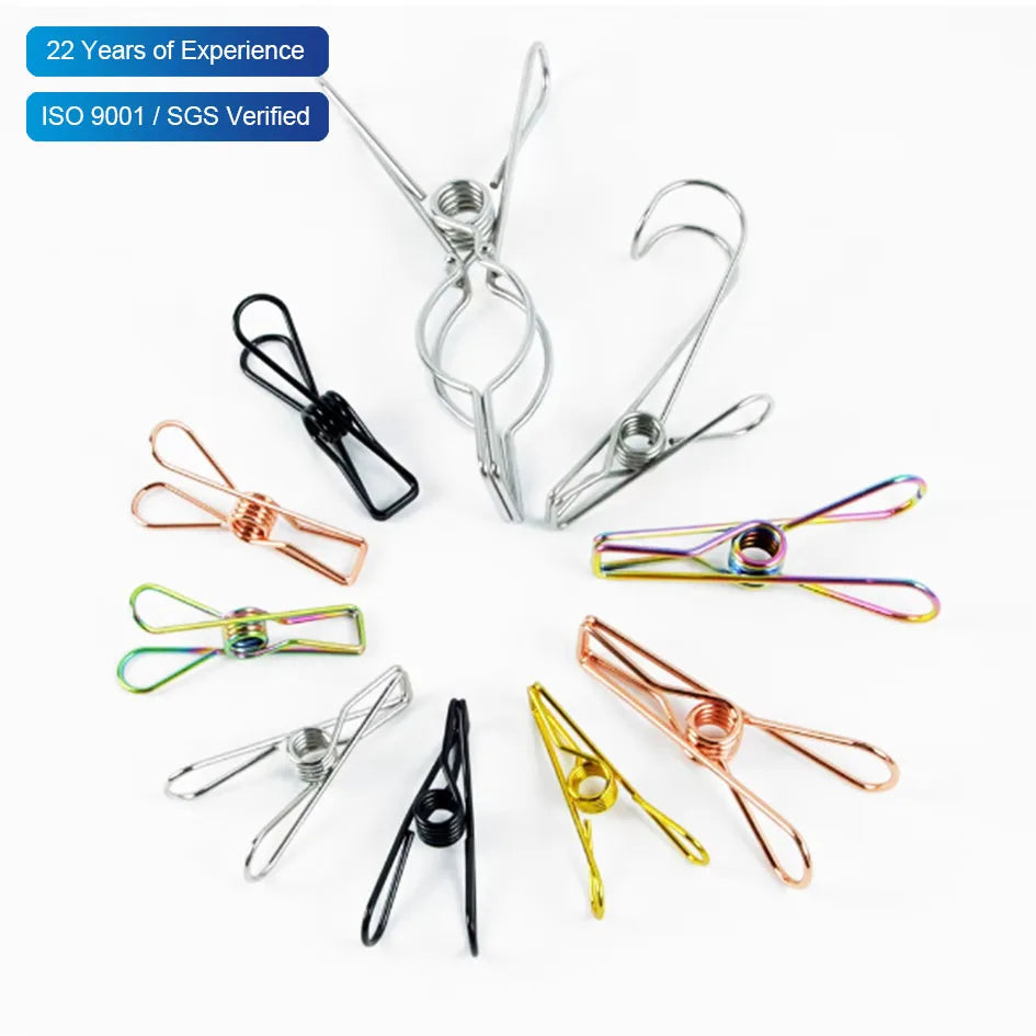 Hengsheng Multi-Purpose Eco Friendly Windproof Stainless Steel Wire Laundry Washing Line Clothes Clamp Pin Clip Peg for Hanging