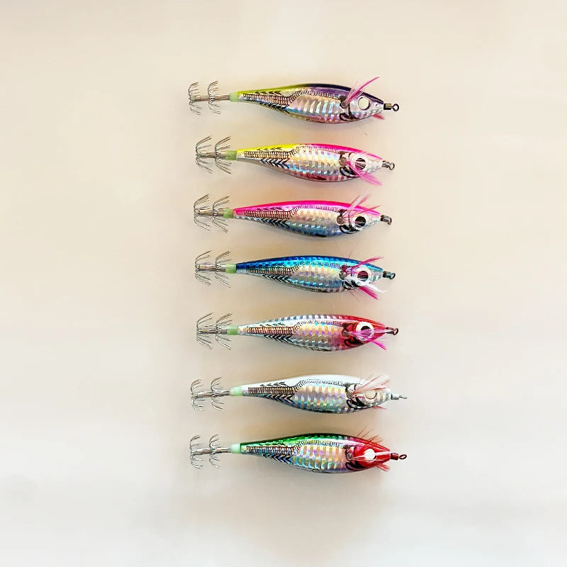 Japanese Yozuri Mold Hard Bait Lazer Wooden Bait Shrimp Fishing Wobbler Octopus EGI Squid Jig Cuttlefish Lure
