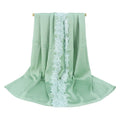 High Quality Factory Wholesale Malaysia New Scarf Crepe Satin Ruffles Hijab Lace Trim Scarf