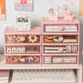 Factory Price Desktop Stationery and Cosmetic Cabinet Stackable Durable Sturdy Transparent Drawer Plastic Storage Box