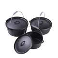 Outdoor Hiking & Camping Cast Iron Cookware Deep Dutch Oven for Cooking Metal Material