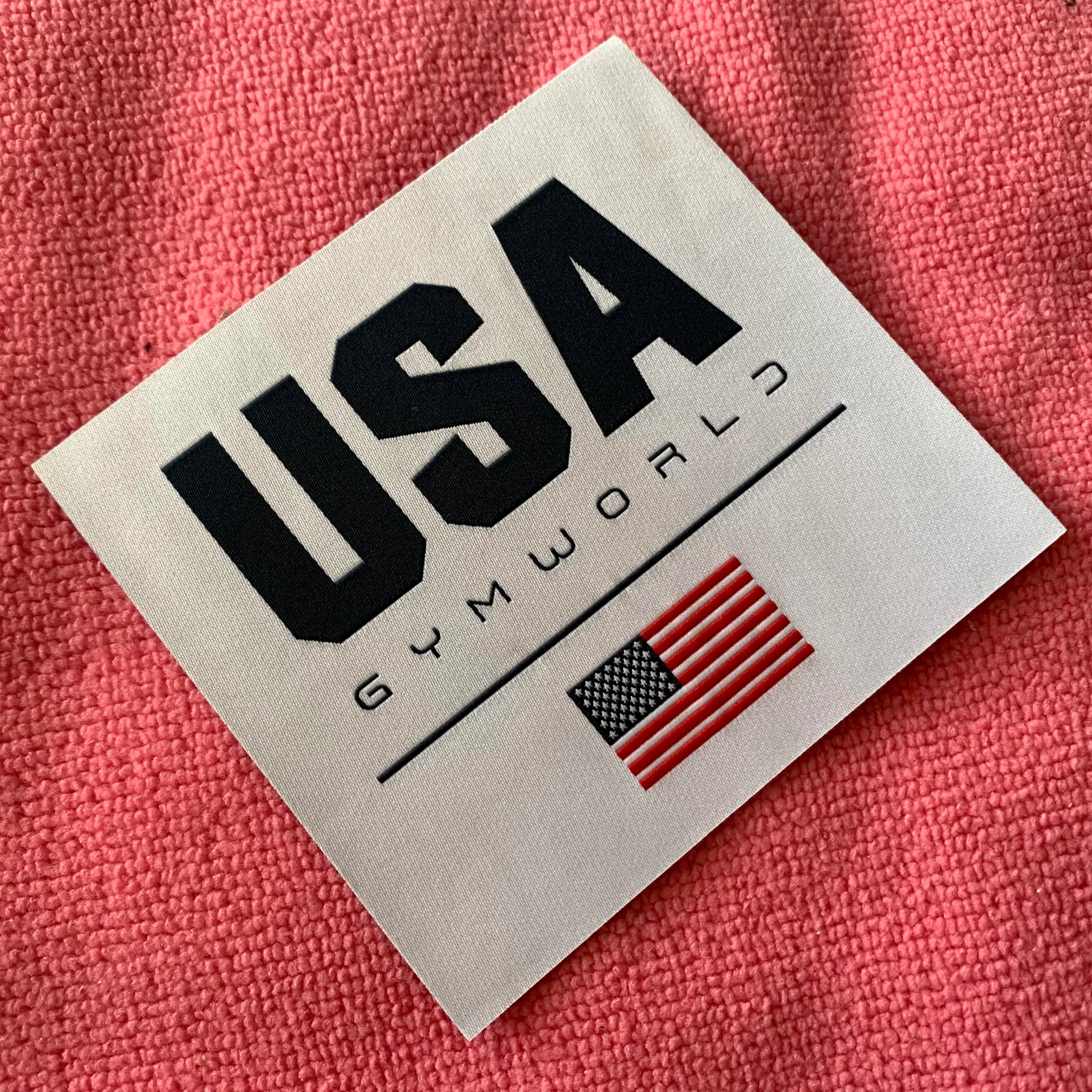 Ultrasonic Cut High Definition Jersey Clothing Fabric Woven Labelweaving logo Suits Clothing Patch for Uniform