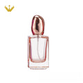 Factory New Design Hot Sale 30ml Square Cylinder Transparent Glass Perfume Bottles with Hot Stamping and Pump Sprayer