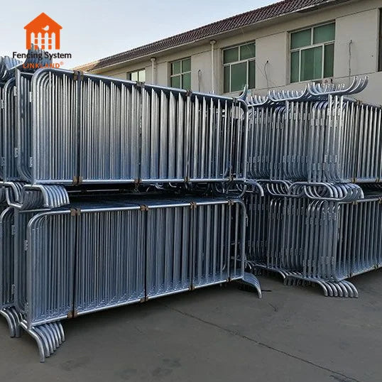 Temporary Pedestrian Heavy Duty Steel Interlocking Crowd Control Barricade with Galvanized Finish Easily Assembled