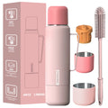 40oz Insulated Hot Beverage Water Bottle with 2 Mugs Travel Coffee Thermos for Hot Drinks Twist and Pour Top for Travel
