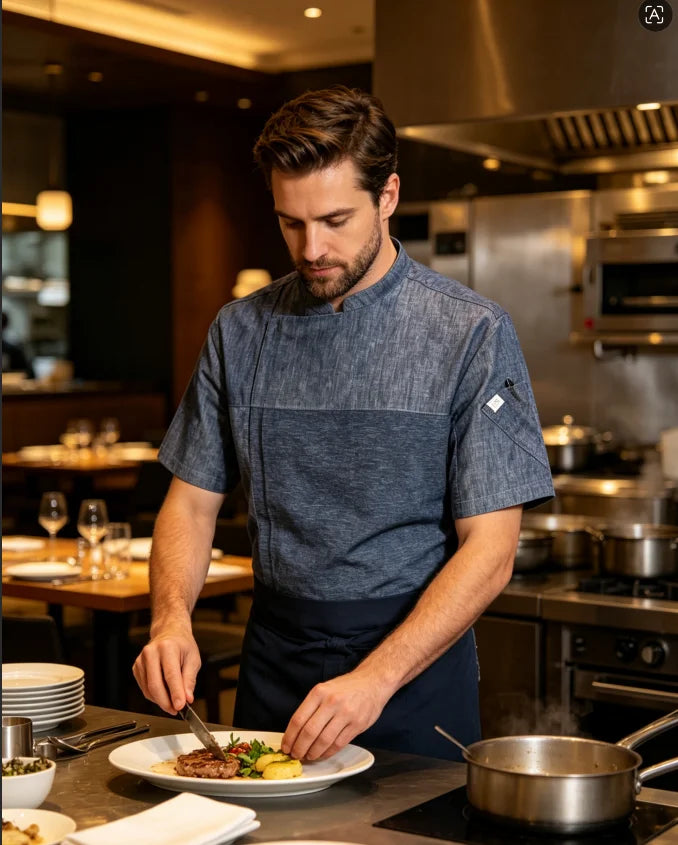 CHECKEDOUT New Style Kitchen Work Wear Classic Chef Coats and Fast Food Uniforms and Chef Jacket for Hotel and Restaurant