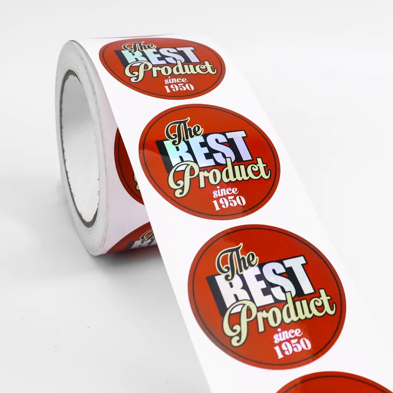 Custom Printed Waterproof Circle Label Sticker Roll Durable and Holographic Adhesive Paper Product