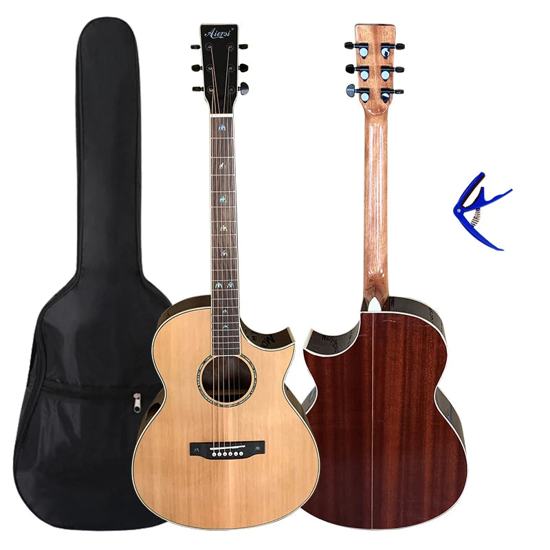 Aiersi Brand Handmade Cutaway Steel String Acoustic Guitar  for Sale