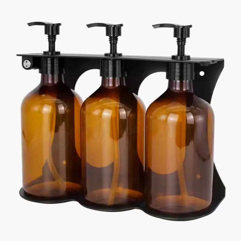 Wholesale Triple 304 Stainless Steel Holder and 500mlPET Lotion Bottle Soap Dispenser for Hotel Toilet Bathroom