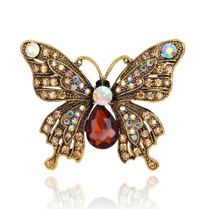 AG060 Fashion Rhinestones Butterfly Brooches Women Insect Butterfly Brooch Europe and America Jewelry Wholesale