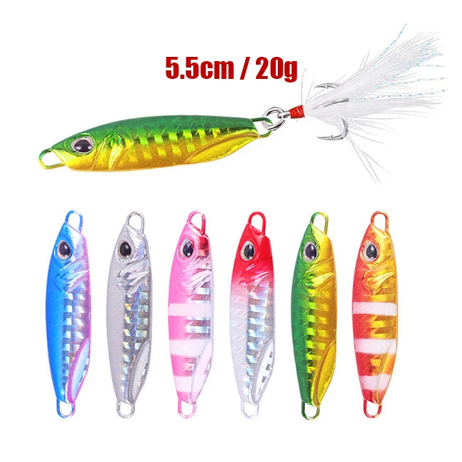 Guosong Popular Slow Pitch Jig Bait Luminous Metal Jig Fish Lures