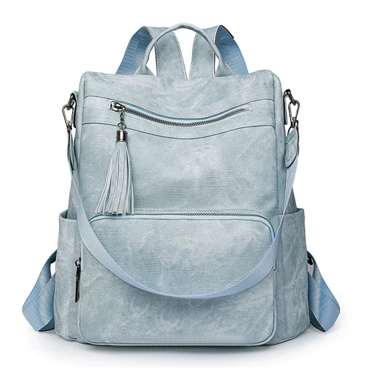 Women's Designer Mini Pu Leather Bagpack with Candy Pattern Waterproof Zipper Closure Fashion College Students Polyester Lining