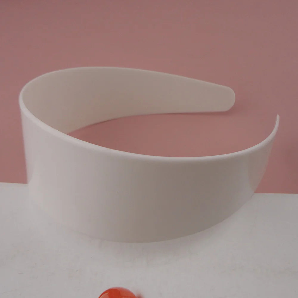 4.8cm 1.9 Inch White Wide Plain Plastic Hair Headbands for DIY Women Hair Accessories Big Raws Hairbands for Covered Fabric