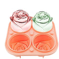 Wholesale Custom 6 Cavity Rose Frozen Silicone Ice Cube Mold Food-Grade Milk Tea Ice Box with Custom Logo for Ice Cream Maker