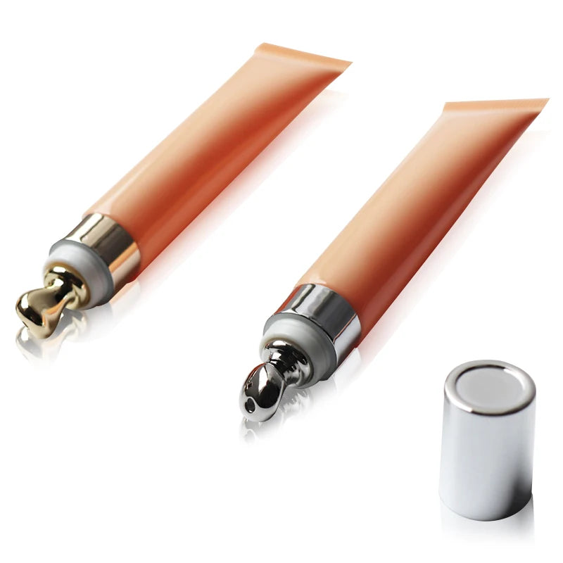 Gold Pump Cosmetic Soft Tube 20ml Cosmetic Lotion Massage Zinc Alloy Eye Cream Tube Orange Lipgloss Squeeze Tubes