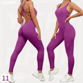 YISHENHON Women's Sleeveless Backless Jumpsuit One Piece Bodysuit for Fitness Workout Print Sportswear Romper for Summer Yoga