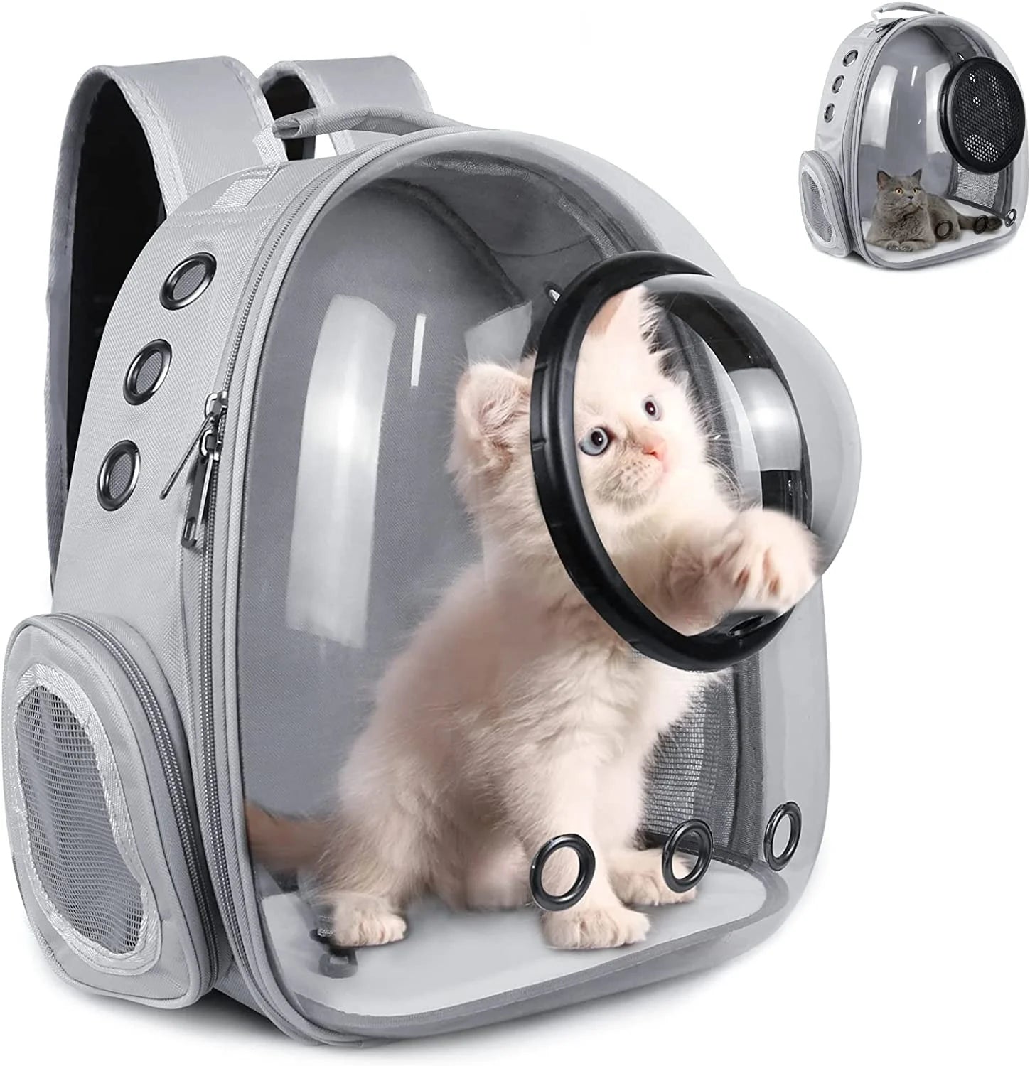 Huali Portable Transparent Sports & Entertainment Pet Bag Breathable for Backpack Inspired by Space Capsule 12x11x16.5 Inches