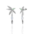 Sterling 925 Silver Wholesale Designer Inspired Earrings Bamboo Leaf or Dragonfly Drop Earrings  for Women