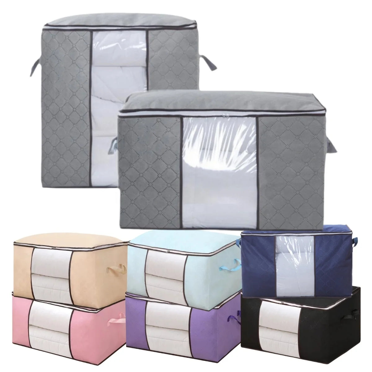 Large Capacity Clothes Storage Bag Foldable Blanket Storage Containers for Organizing Bedroom Closet Laundry Bags and Baskets