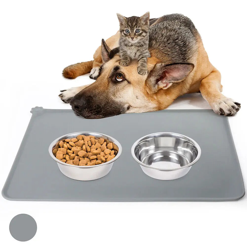 Silicone Dog Cat Bowl Mat Non-Stick Food Pad Water Cushion Waterproof Cat Water Fountain Mat