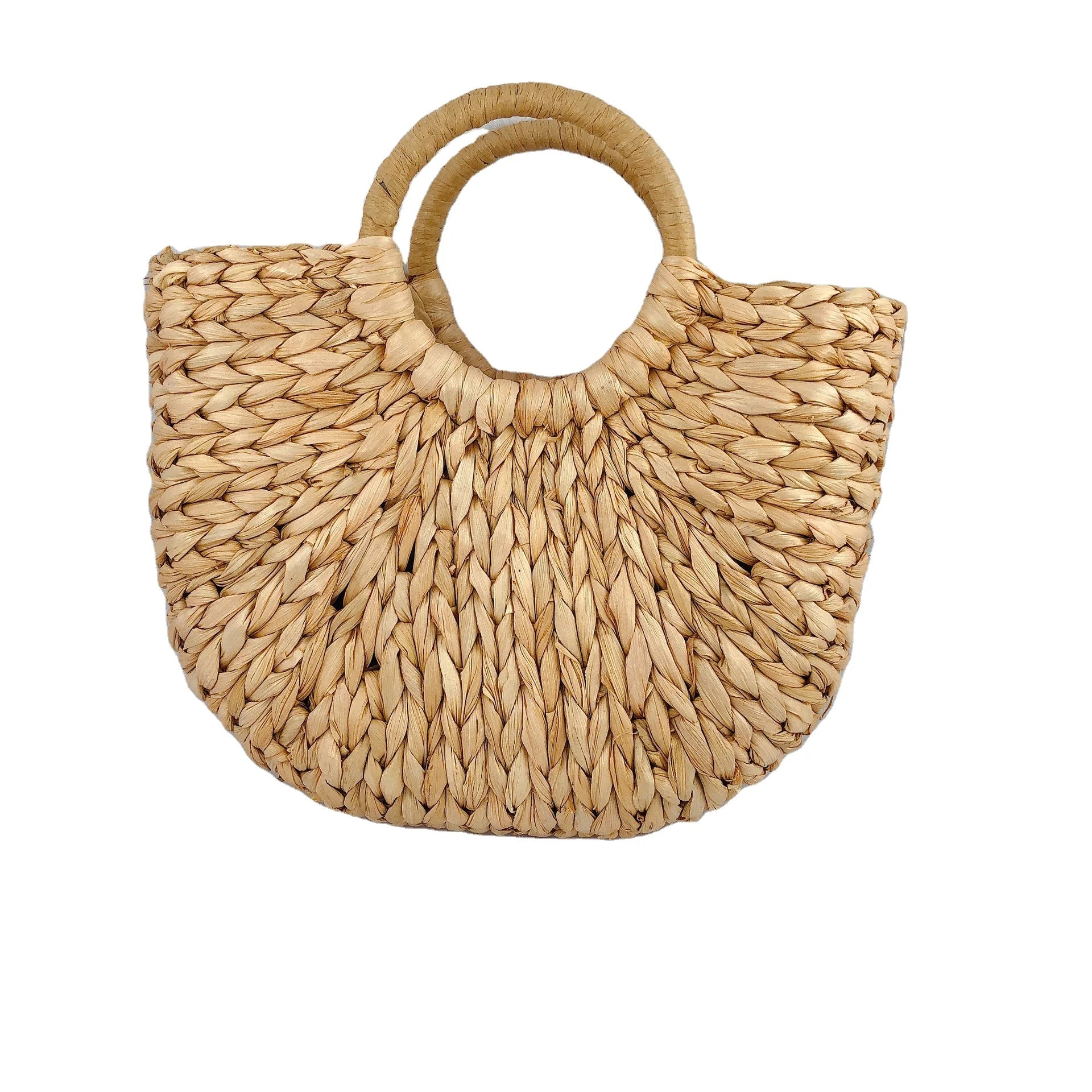Wholesale Vintage Bohemian Dress Style Half Moon Braided Bag Women's Summer Cotton Rope Handbags Chains for Beach Summer Outings