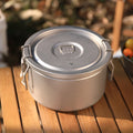 Titanium Cooker Multifunctional Rice Maker Soup Pot 2L+0.9L Ultralight Outdoor Cookware