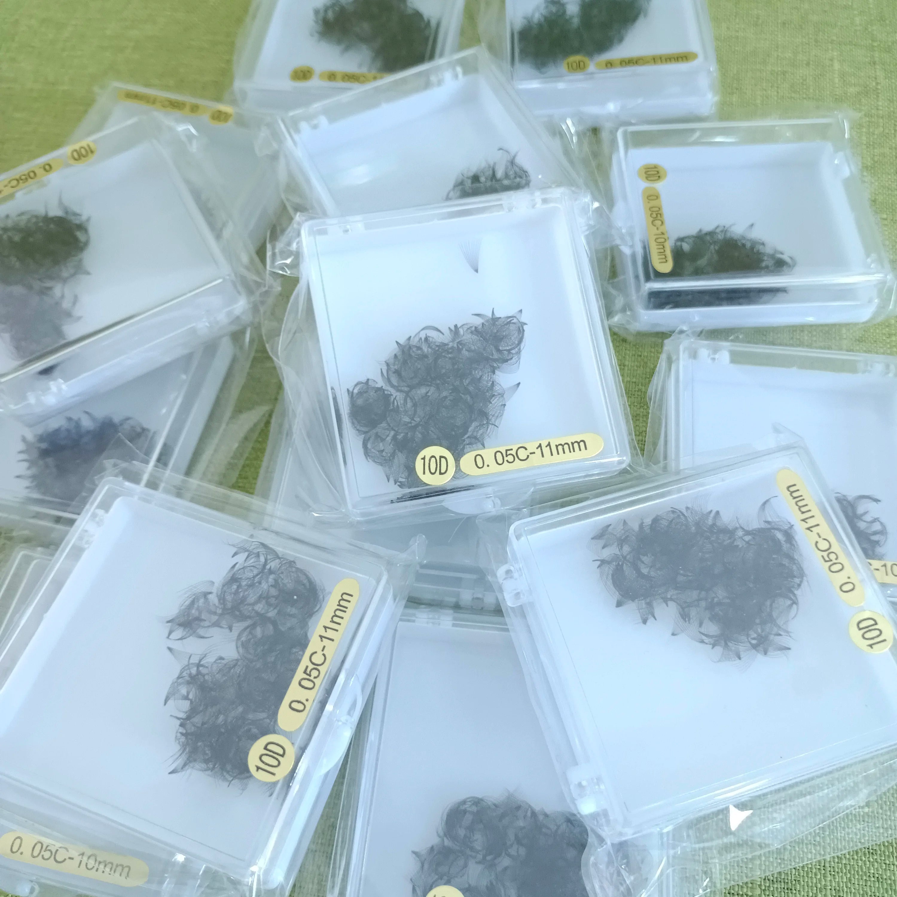 DISCOUNT in Stocks Handmade Eyelash Extensions 10D 0.05mm C Curl Pre Made Loose Premade Fans