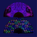 Customized Large Bamboo Folding UV Reactive Hand Fans
