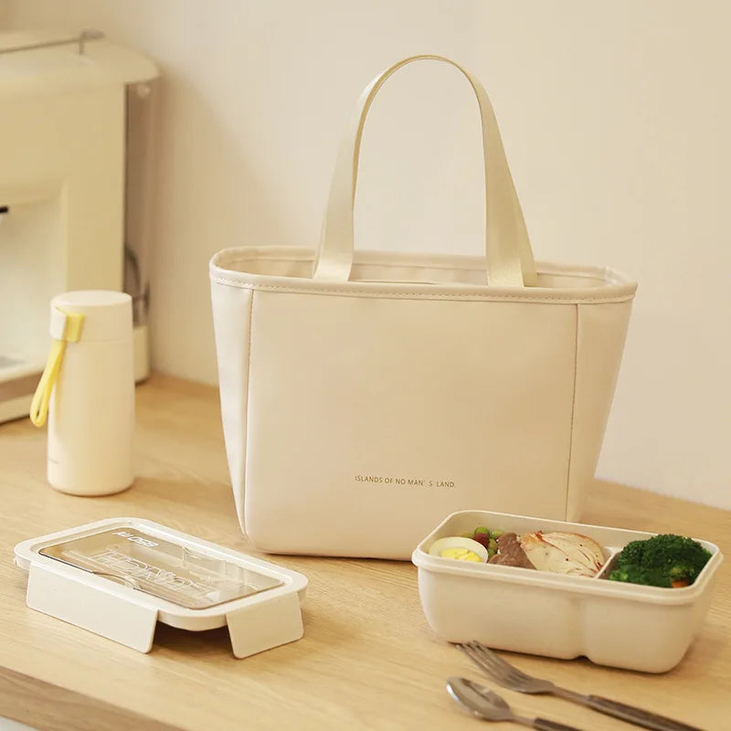 Lesgazers Custom White Launch Insulation Tote Bag  Large Capacity Picnic Thermal Bag Food Drink Waterproof Cloud Bento Bag