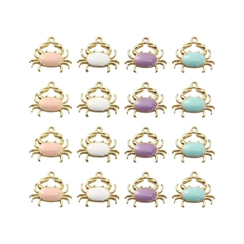 Crab Charms Enamel Ocean Animal Charms Kawaii Marine Theme Sea Life Crab Charms for Jewelry Making Bracelets Bulk