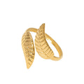 BM Non-fading Leaf Design Stainless Steel Rings for WOmen Gift