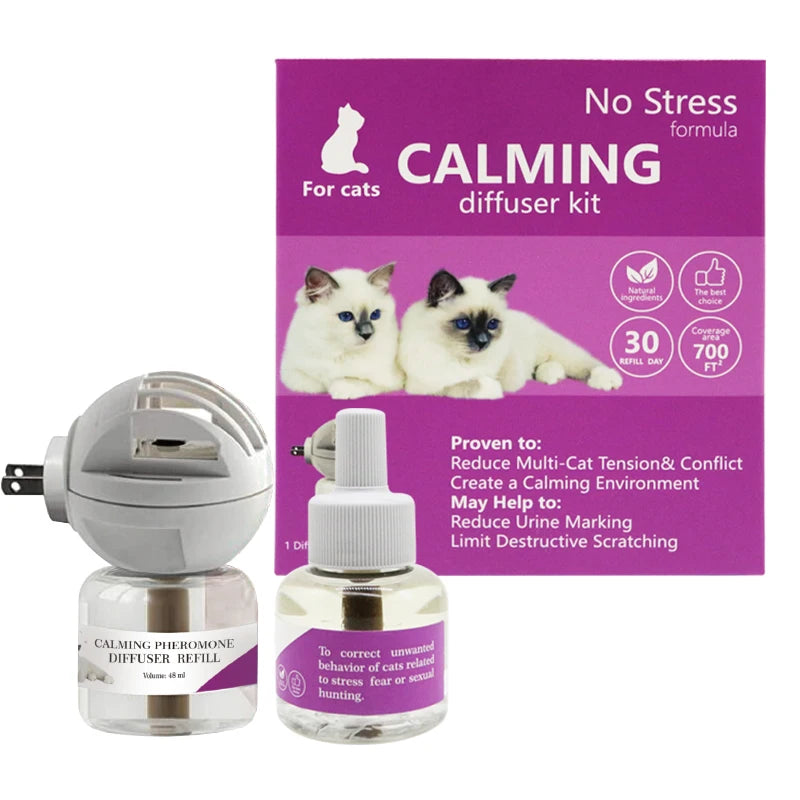 Factory Cat Calming Diffuser Refill Reduces Anxiety Scratching Spraying and Hiding