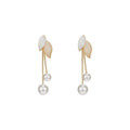 AA00703 Leaf Pearl Earrings Tassel Earrings Female Unique Exaggerated Drop Dangle Earrings