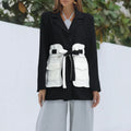 Color Contrast Waist Small Suit 2022 Fall Personality Fashion Brand All-Matching Coat Woman Winter Coat Jacket for  Ladies