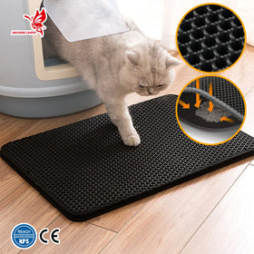 Waterproof Pet Sand Trapping Mats Non Slip EVA Foam Double-Layer Pet Cat Litter Box Trapper Mats