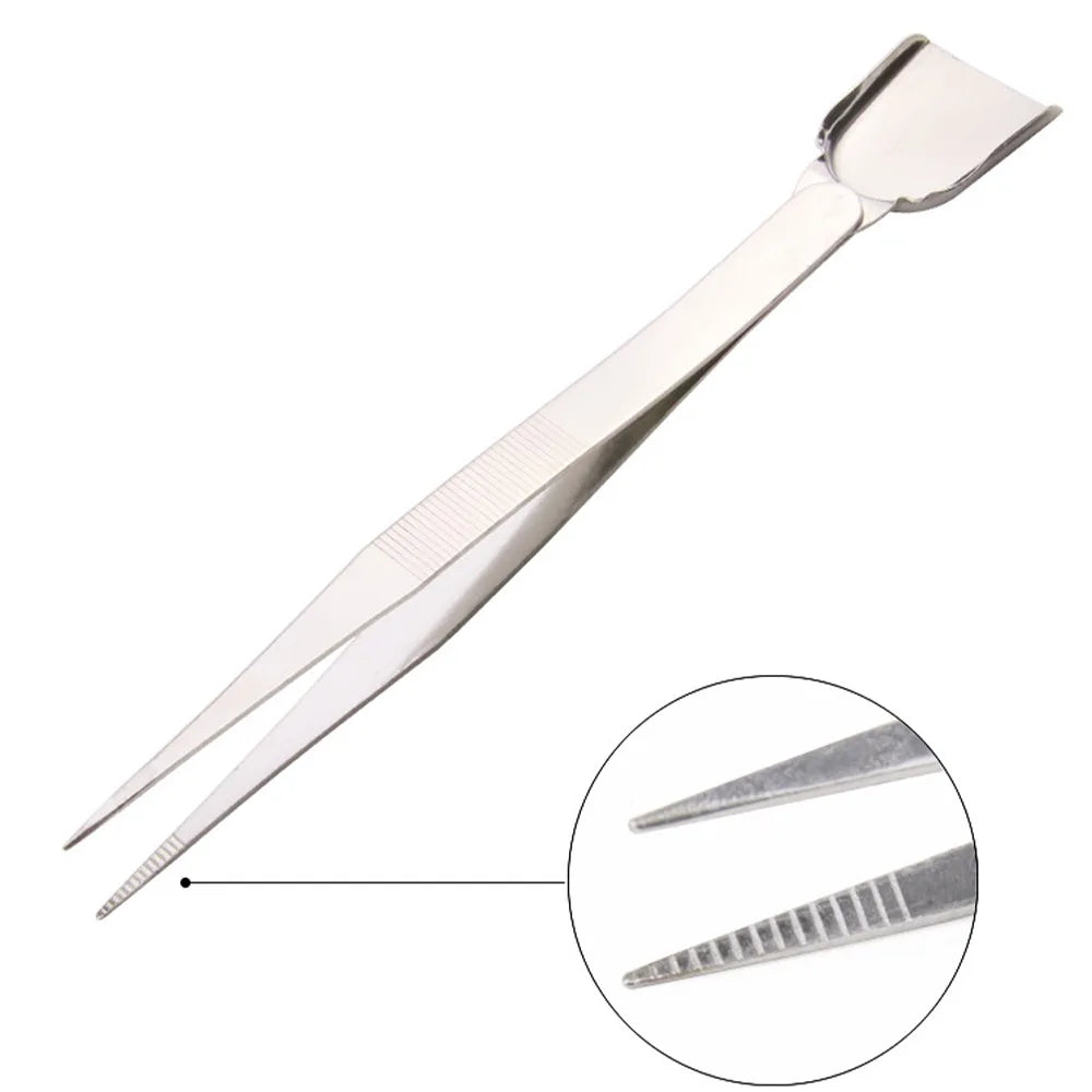 Jewelry Diamond Tweezers Shovel Gems Bare Diamond Clip Clamp Pick up Tweezers Stainless Steel Diamond Tweezers With Shovel