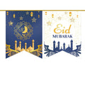 Eid Mubarak Banner Paper Hanging Bunting Banner Garland Ramadan Muslim Home Decoration Supplies