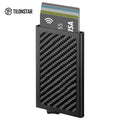TILONSTAR 2022 Rfid Blocking Metal Card Wallet Card Case Carbon Fiber Pattern Slim Pop up Wallet