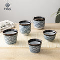 FENN Reusable Arabic Sea Wave Pattern Tea Cup Porcelain Tea Cups No Handle Ceramic Coffee Cups Mugs for Hotel
