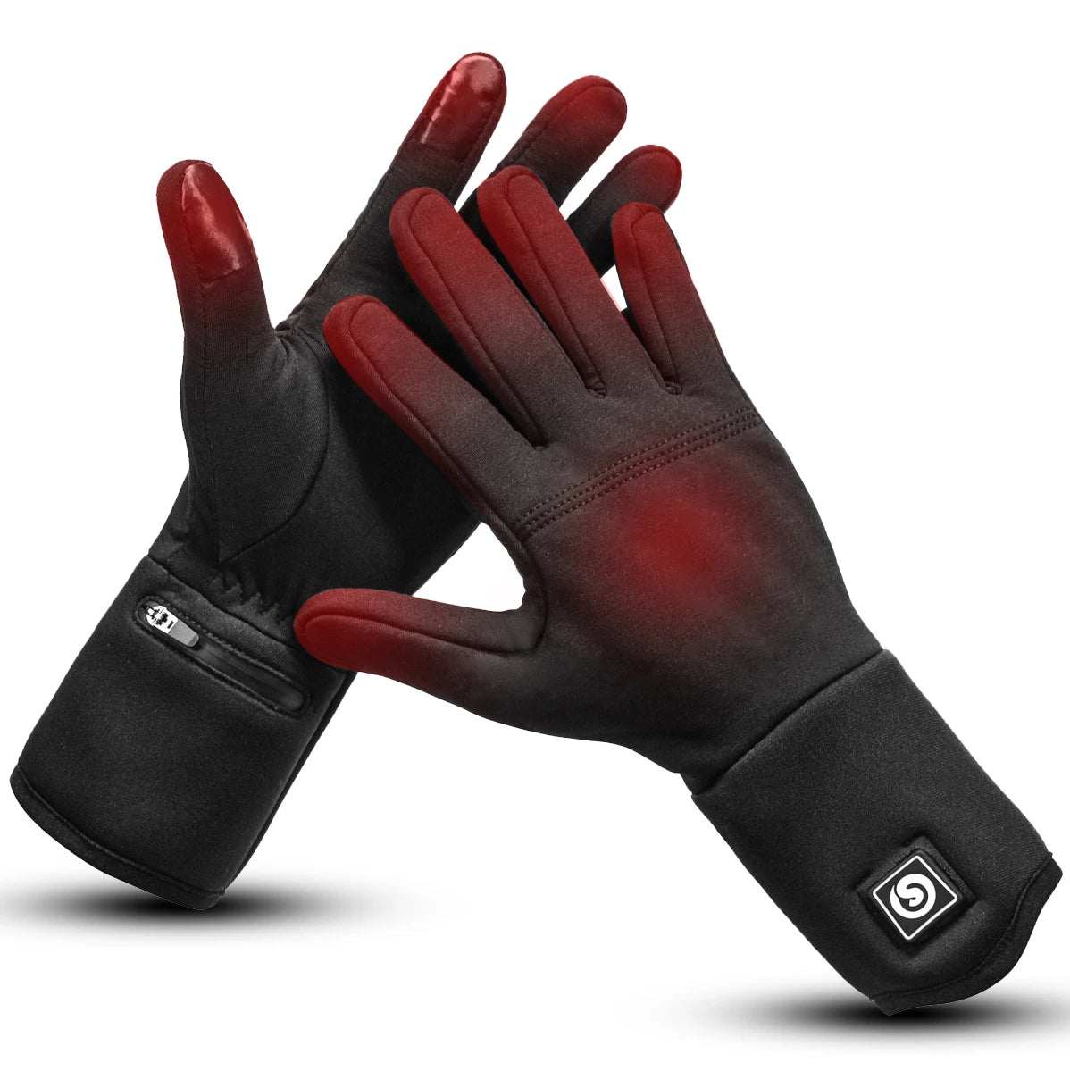 Savior Thin Rechargeable Battery Leather Liner Heated Gloves Outdoor Sports Powered Hand Warmer Glove Liners for Kids Skiing