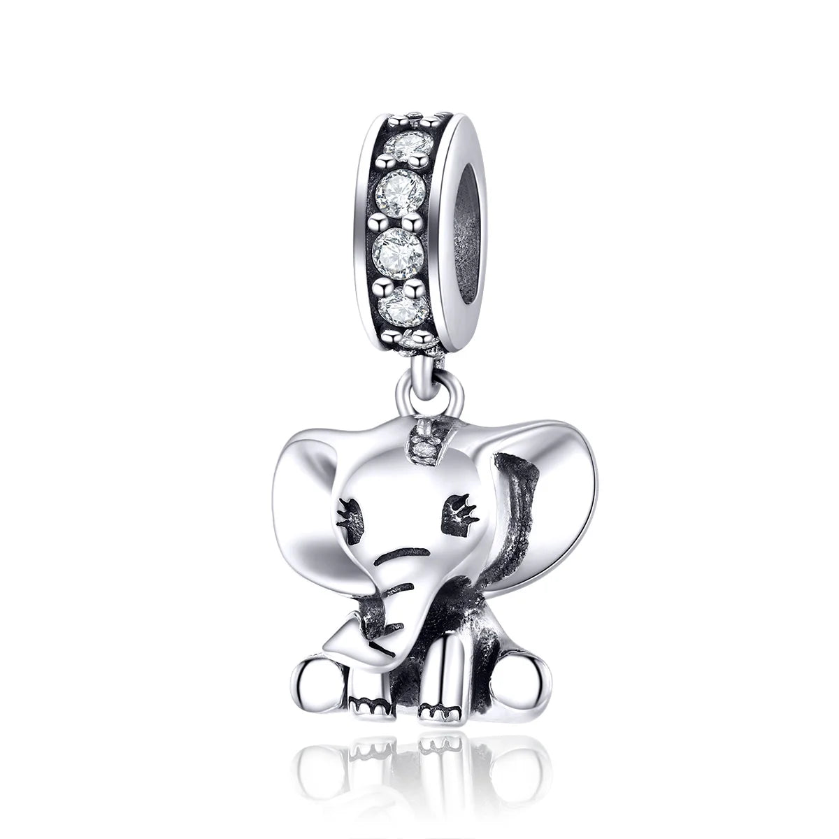 Factory 925 Sterling Silver Elephant Beads Charms Fit Original Bracelet Animal Pendant for Women Fine Jewelry SCC1338