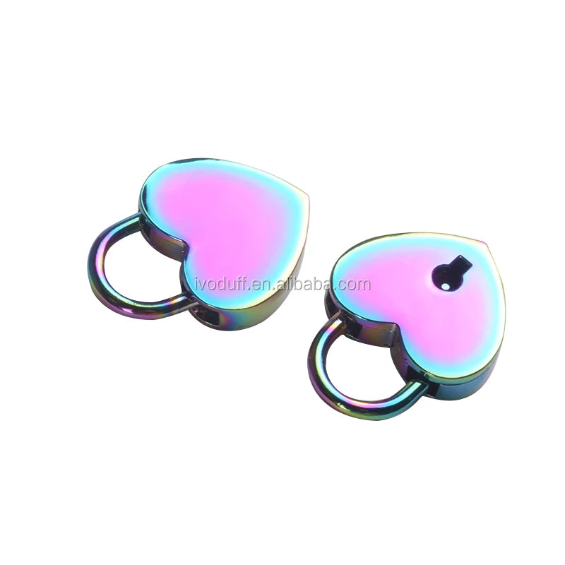 High Quality Rainbow Decorated Padlock for Jewelry / Jewelry Case Padlock / Love Heart Shape Lock