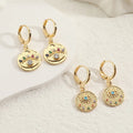 Fashion Trend Devil Eye Earrings  Colorful  Zircon Evil Eyes Personality Temperament Drop Earrings