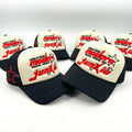 Custom Special Colors Trucker Hat Embroidered Logo 3D Powder Puff Printing Trucker Caps