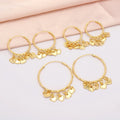 Jinxiuxing Classic Jewelry Wholesale Fashion Round Huggie Earring 24k Gold Heart Slices Charm Hoop Earrings for Women