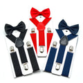 Child Kids Suspenders Bow Tie Set Elastic Suspender Set for Boys and Girls