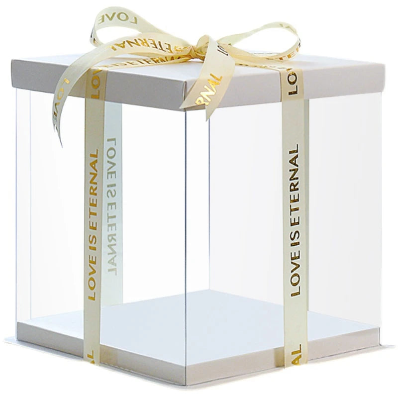 Golden Supplier White Pink Tall Cake Box With Lid Direct Sales Competitive Price 6 Inch 8 Inch 10 Inch Wedding Party Cake Box